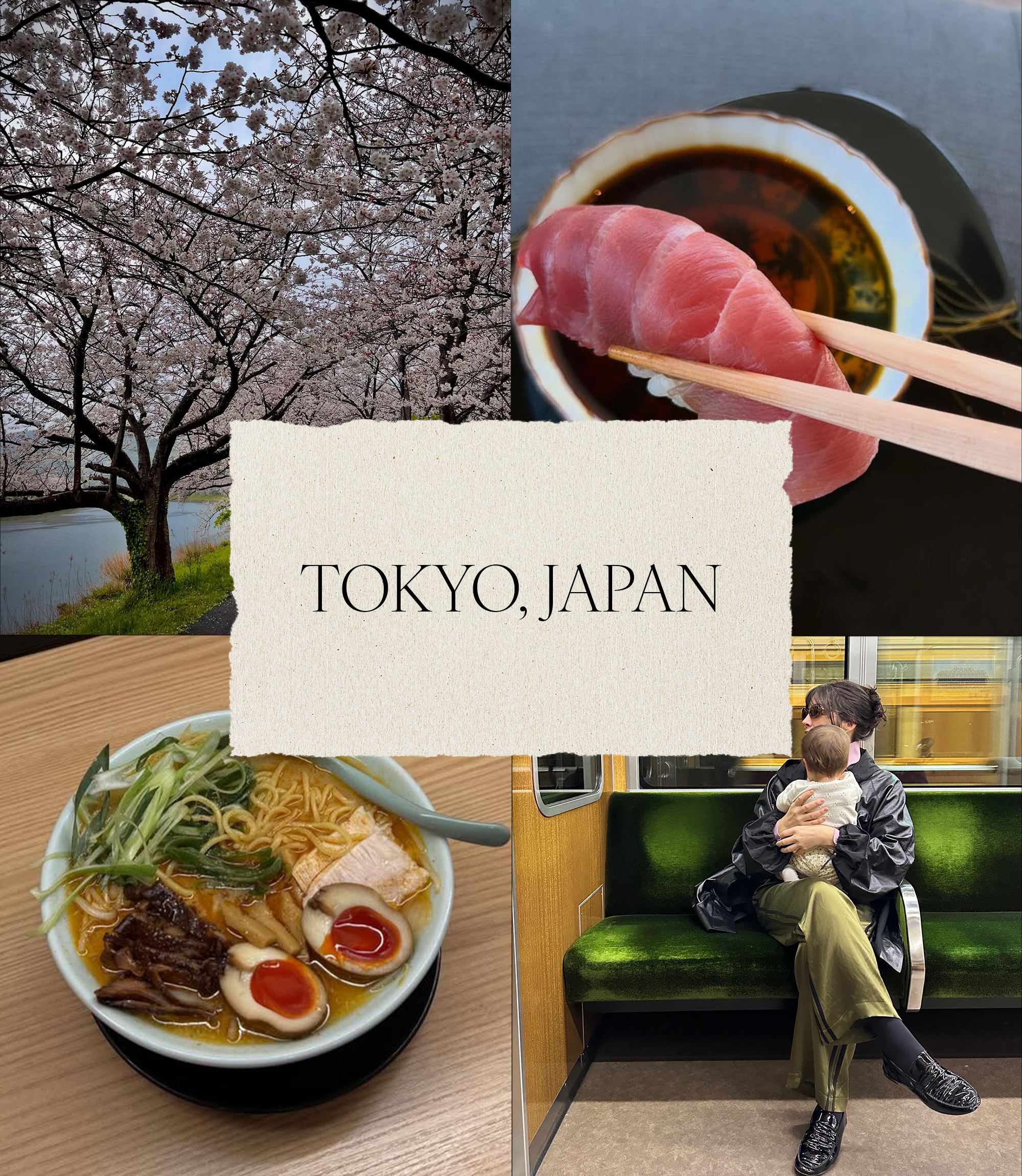Tokyo travel guide collage.