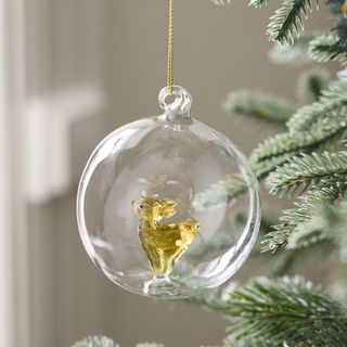 Glass Orb Deer Ornament