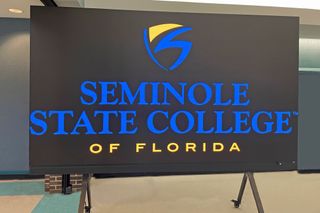 A MAXHUB Raptor series display showing the Seminole State College of Florida logo.