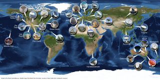 Radio telescopes around the world that recorded the 2017 merger of two neutron stars.