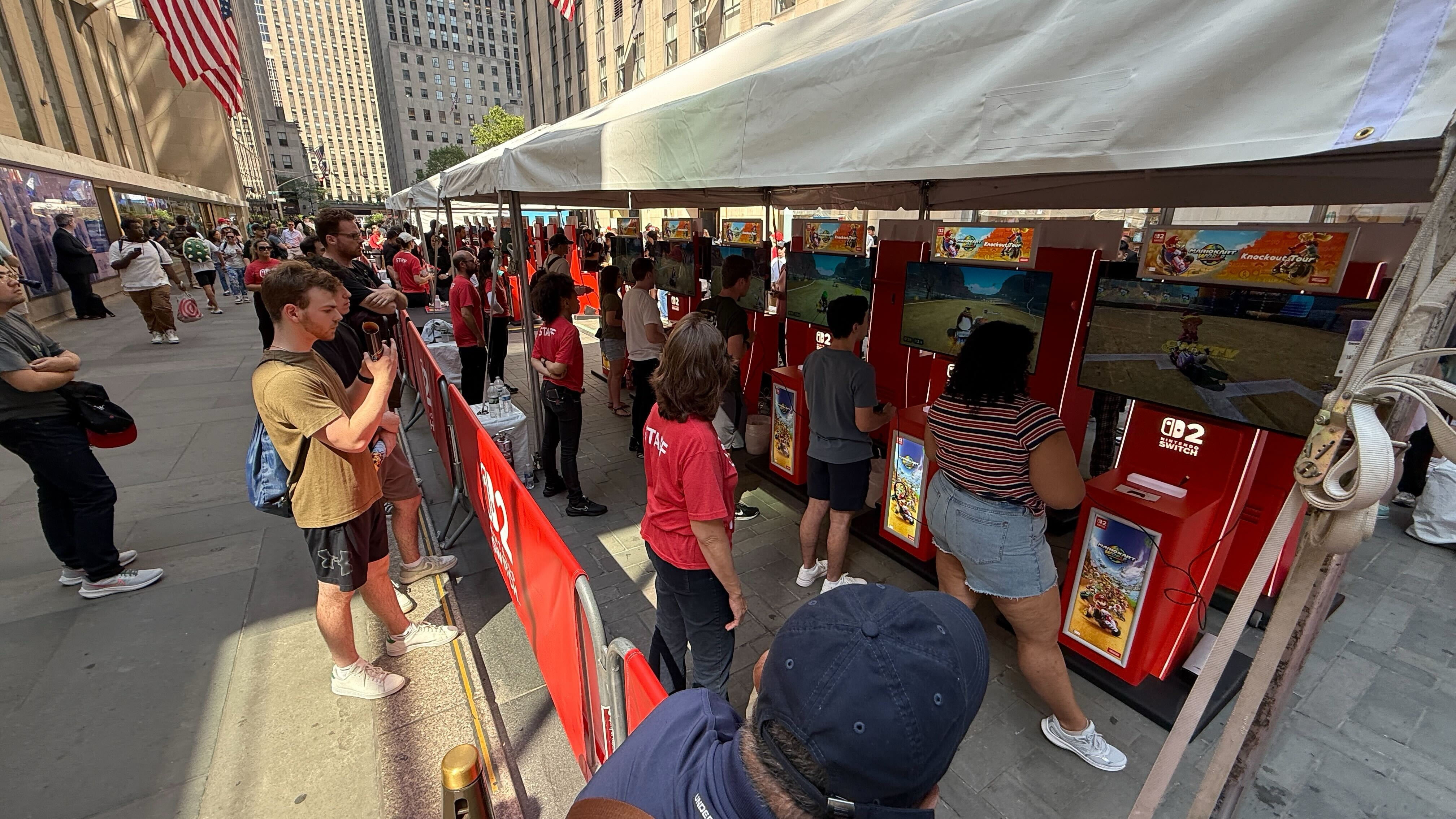 A look at the Mario Kart World play station at the NYC Nintendo Store on June 4, 2025