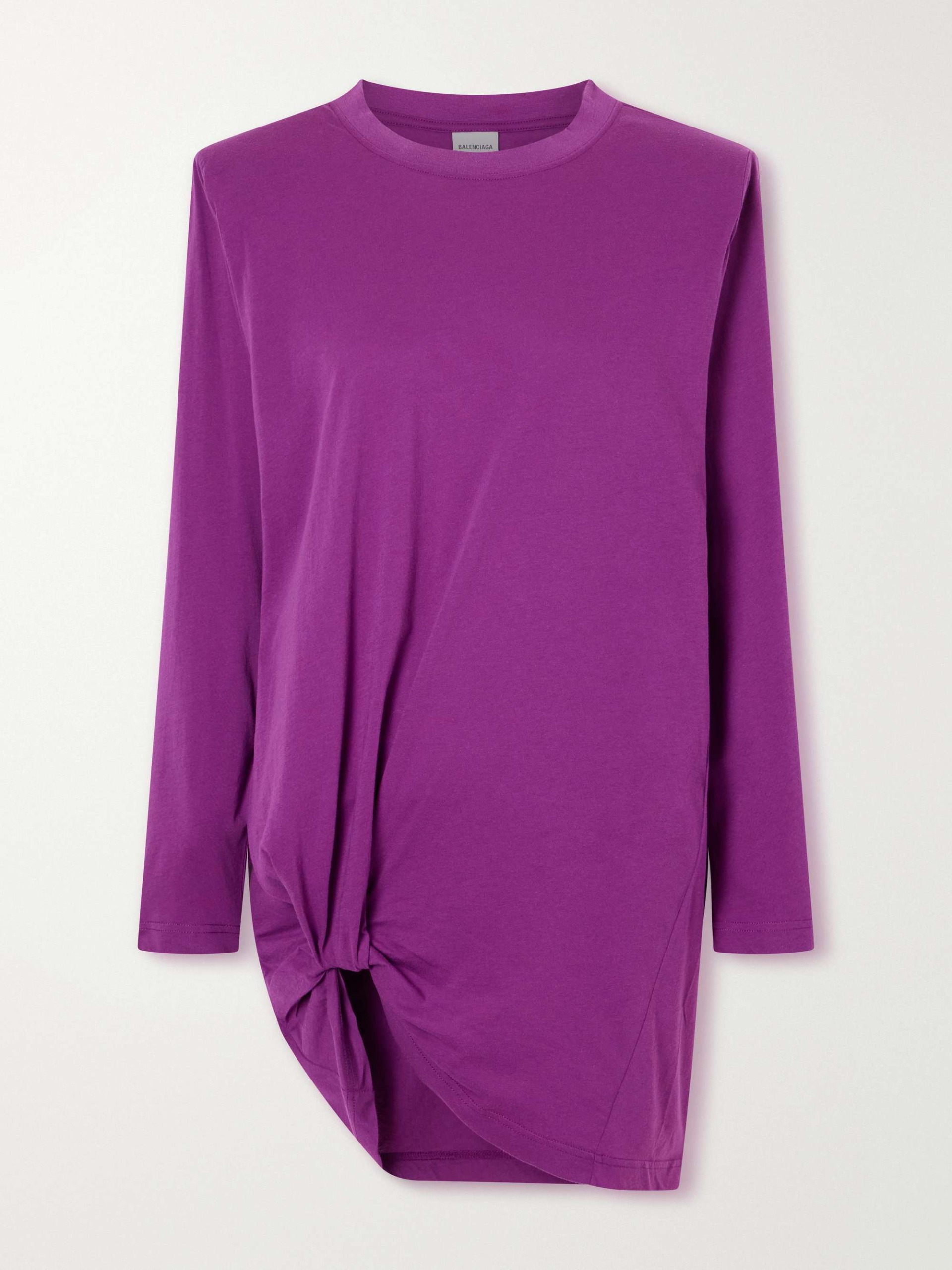 Gathered Cotton-Jersey T-Shirt