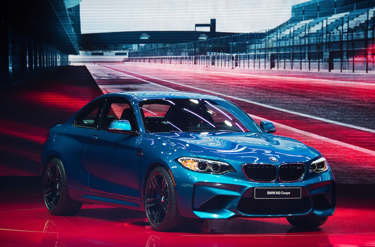 World premiere of the 2016 BMW M2 Coupe during the BMW press conference at the North American International Auto Show in Detroit, Michigan, January 11, 2016. AFP PHOTO / JIM WATSON / AFP / JI