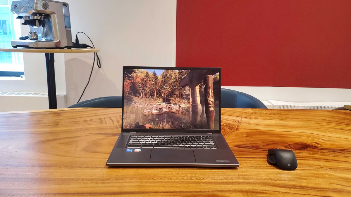 a dark laptop opened