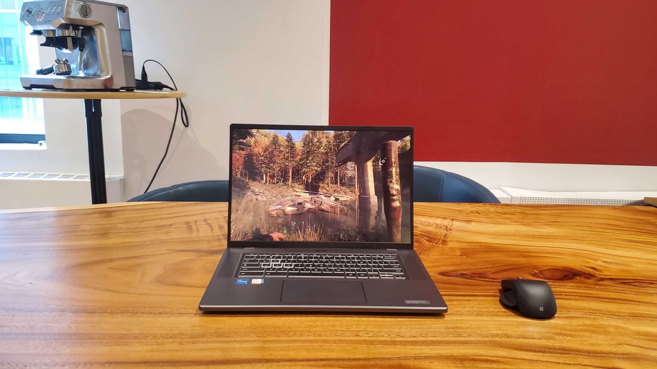 a dark laptop opened