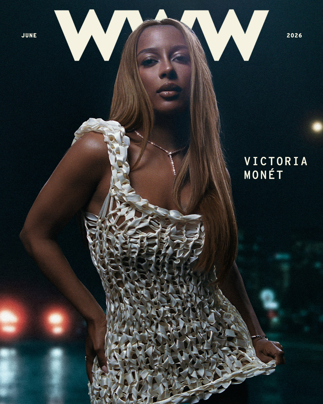 Victoria Mon&amp;eacute;t for Who What Wear's June 2026 Now Playing issue.