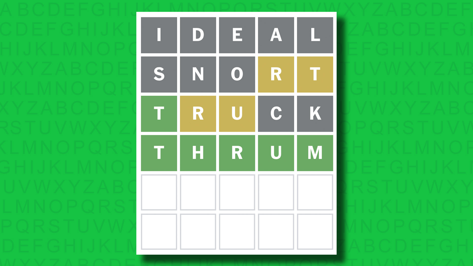 NYT Wordle answer for game 1464 on a green background