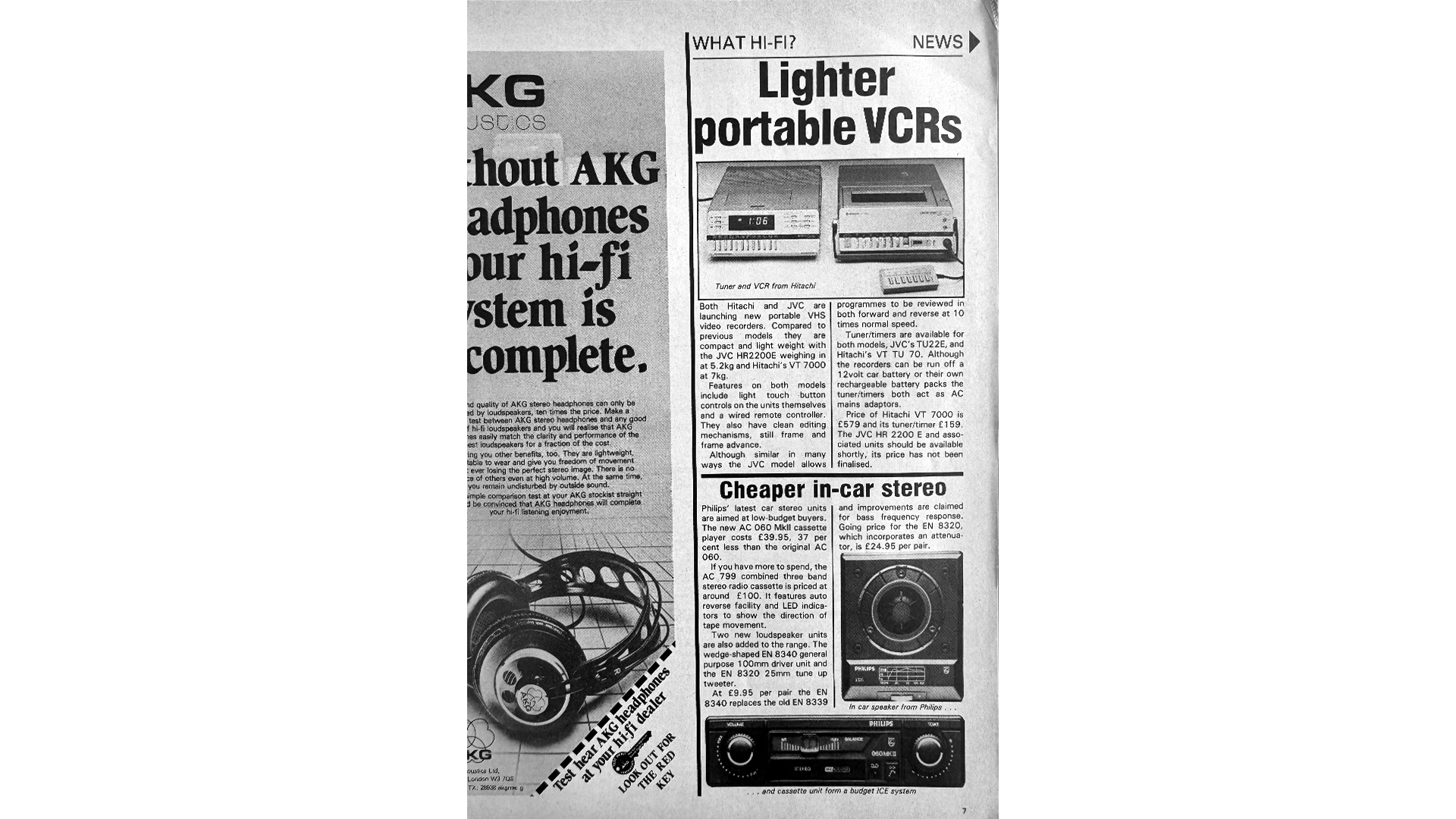 What Hi-Fi? January 1981 issue news page with vcr and car stereo highlighted