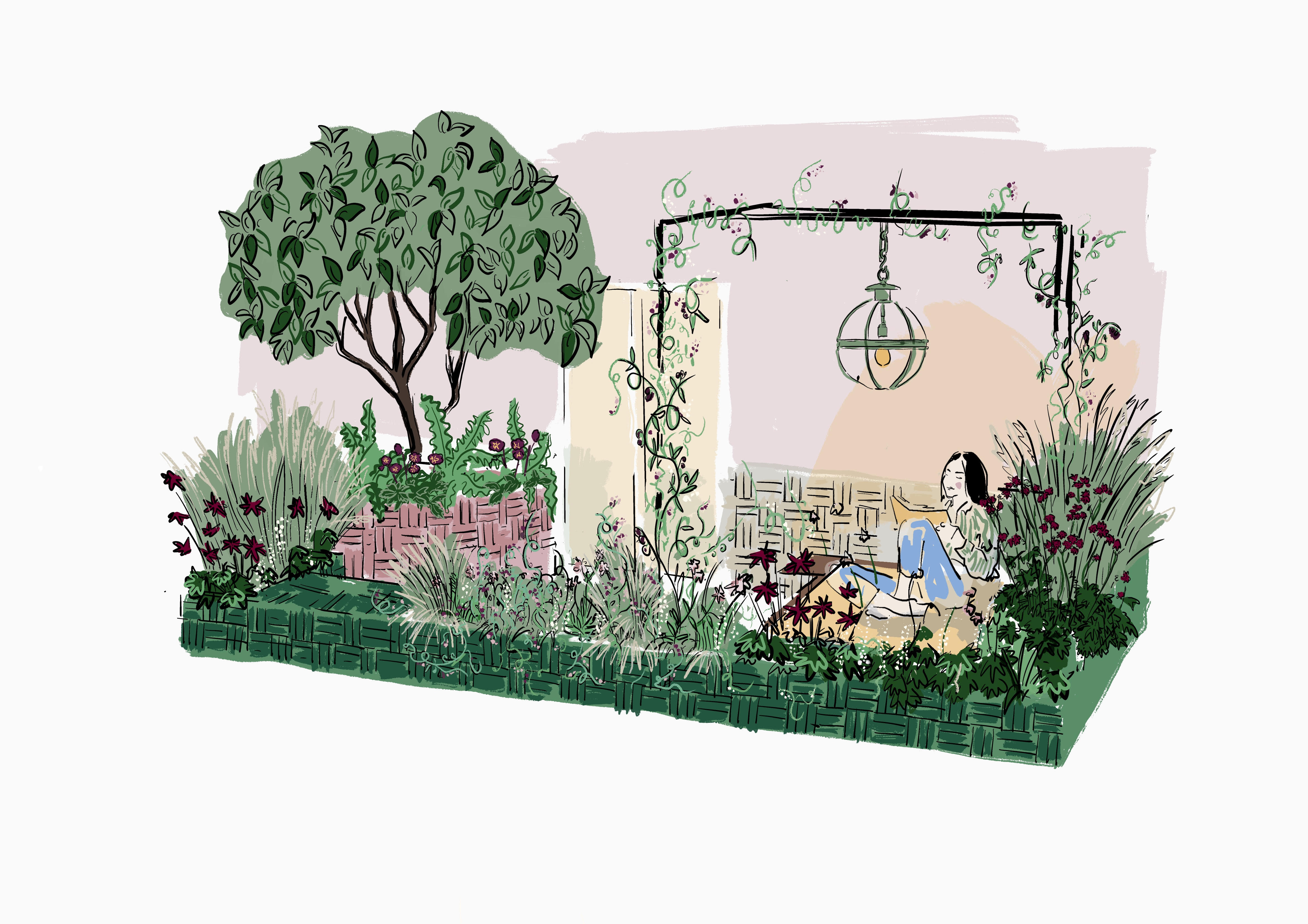 Illustrated Chelsea Flower Show stand