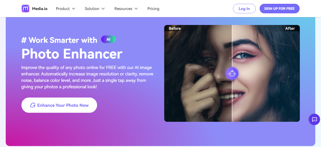 Website screenshot for Media.io
