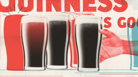 Illustration of disappearing pints of Guinness