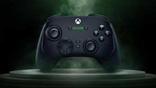 Razer Wolverine V3 Pro marketing image of the controller on a lighting stage