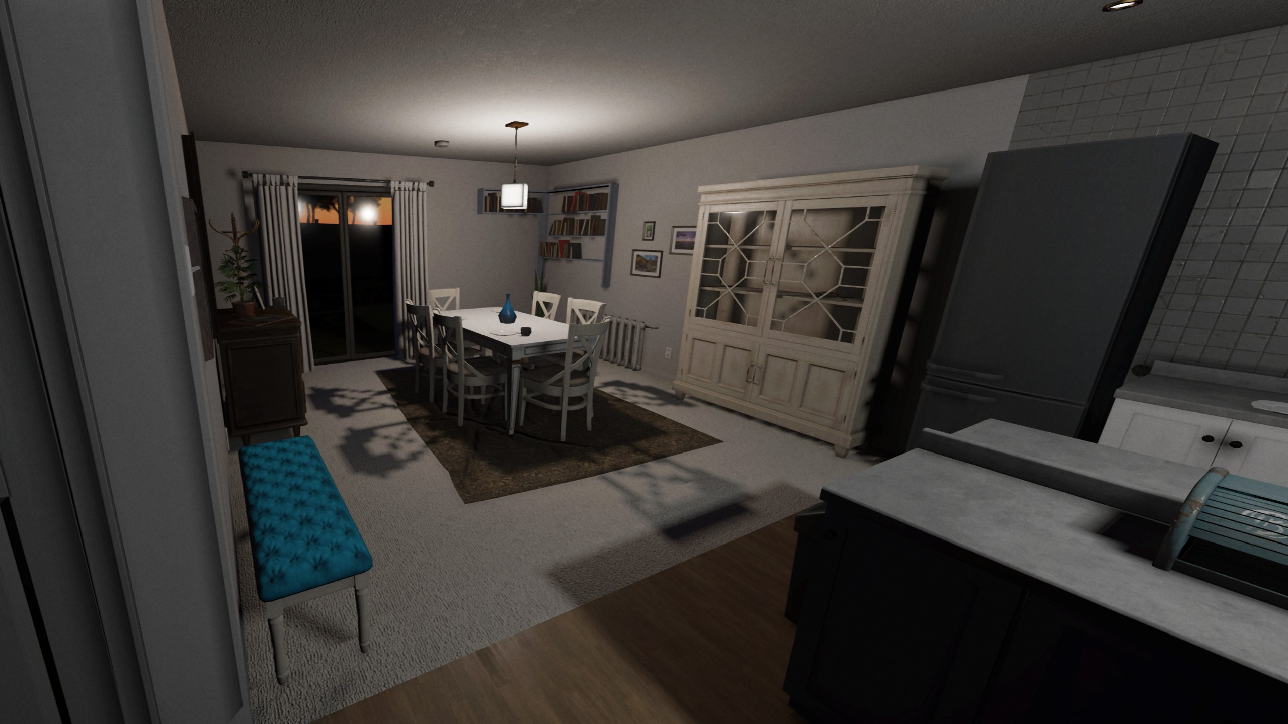 Phasmophobia's dinner area in the Tanglewood map, pre-rework. 