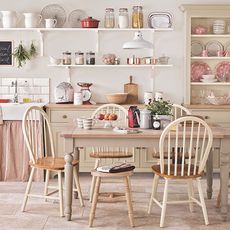 Wooden Dining table and chairs in kitchen