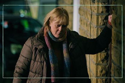 a still of Sarah Lancashire as Catherine Cawood in Happy Valley season 3 griefing for her daughter Becky