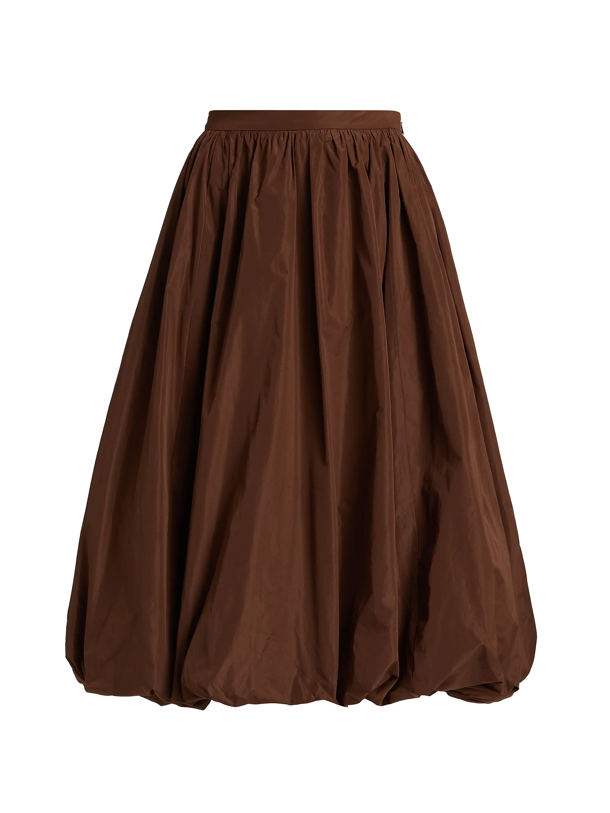 Cellah Taffeta Bubble-Hem Midi-Skirt