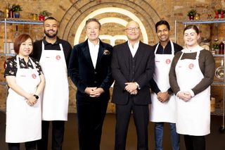 The MasterChef finalists with Gregg and John.