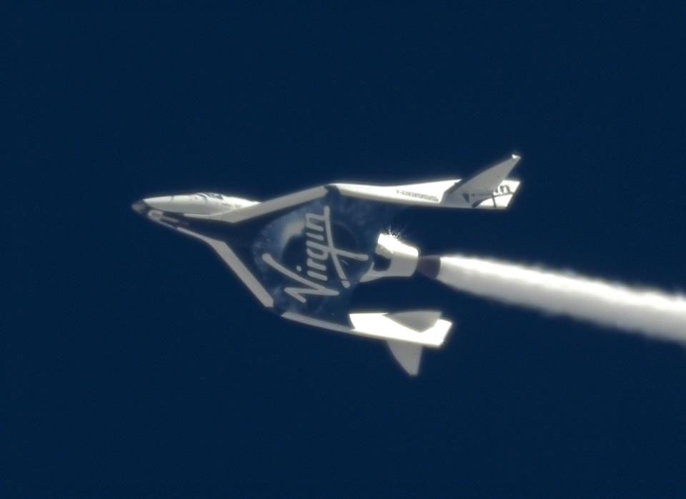 SpaceShipTwo’s Rocket Nozzle in Flight