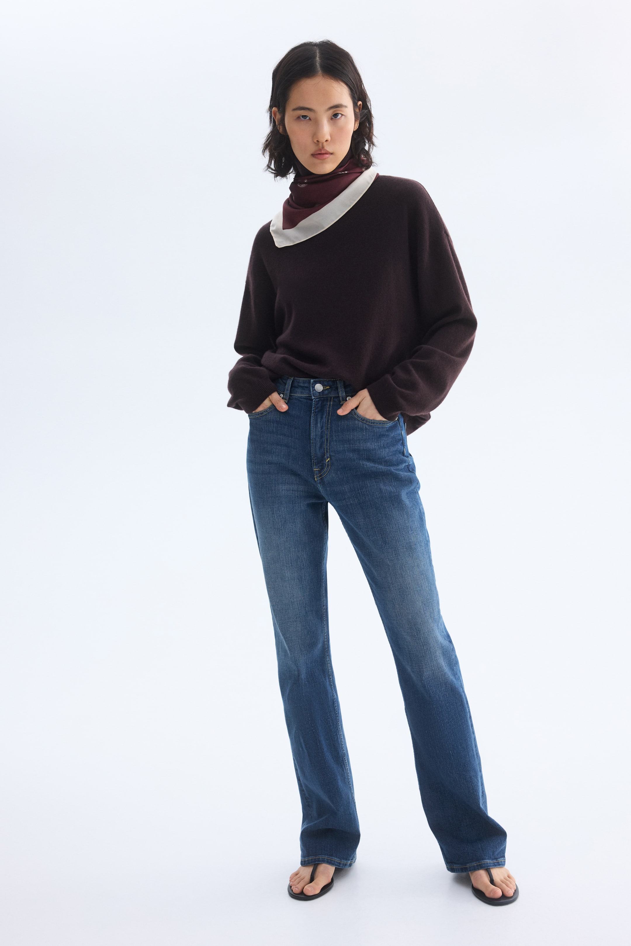 Bootcut High Jeans - Dark Denim Blue