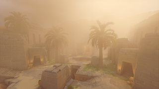 Overwatch's necropolis map, in a sandstorm.