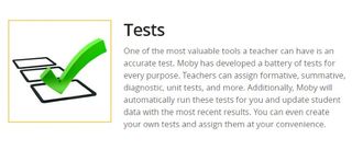 MobyMax assessment page