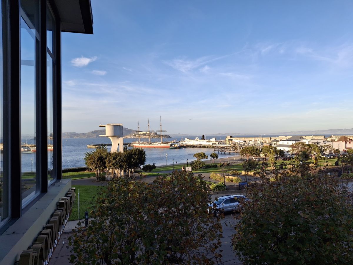 A view of the San Francisco bay shot from Ghiradelli Square with the galaxy a35