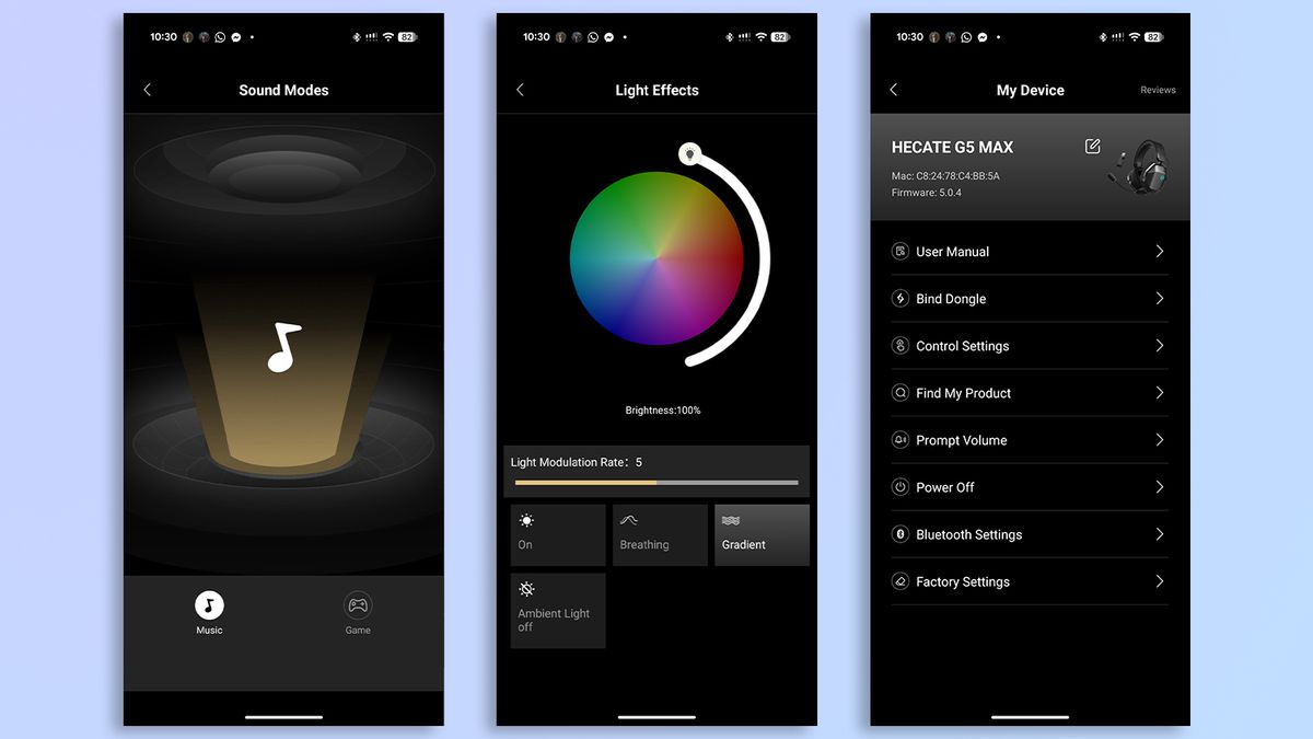 Edifier G5 Max customization app screenshot
