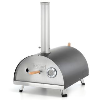 Woody pizza oven with door and thermometer and chimney