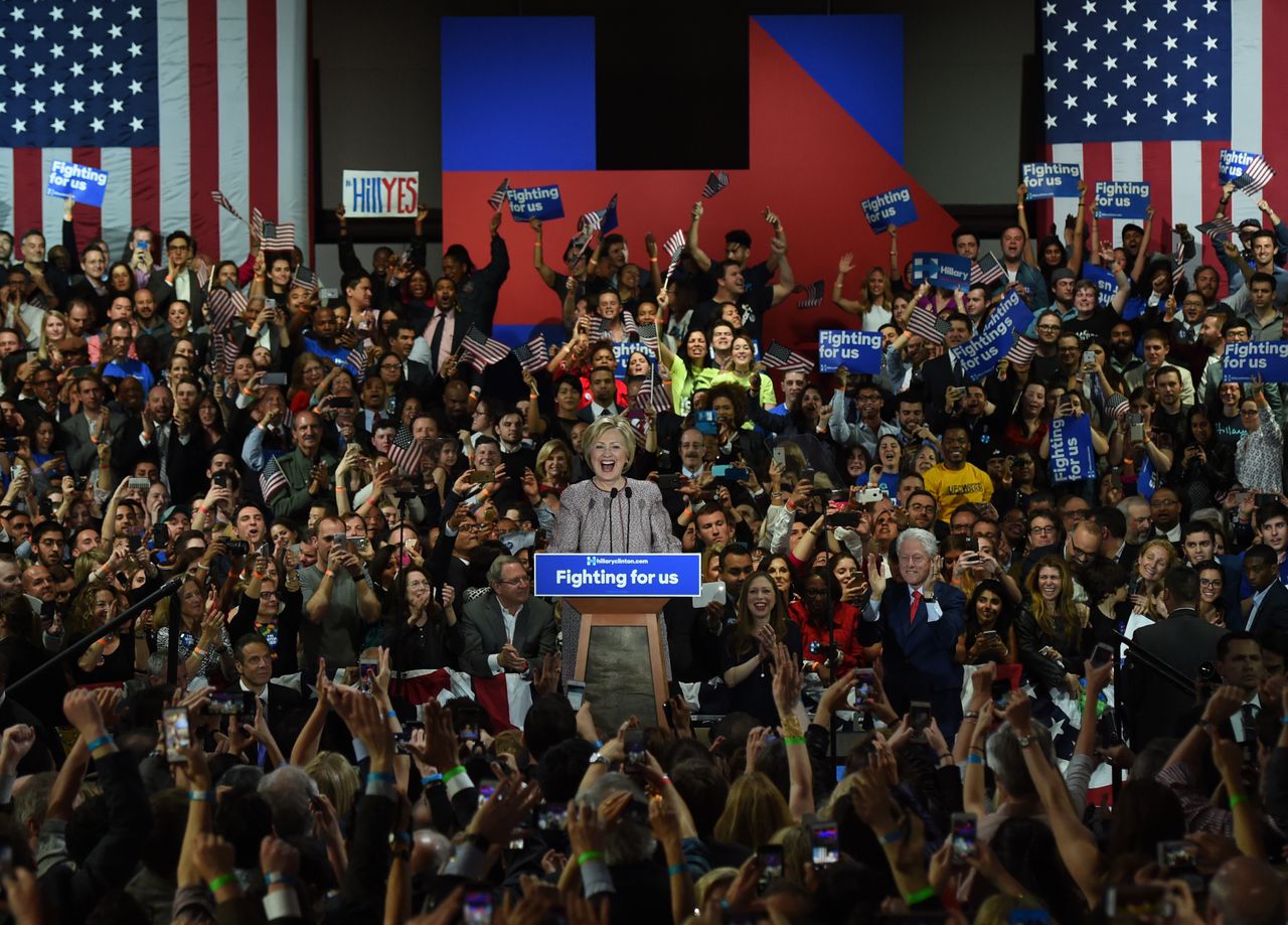 Hillary Clinton claims victory.