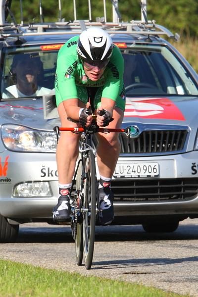 She wore the colours of points competition leader but she finished as overall leader - Kirsten Wild (Cervelo Test Team).