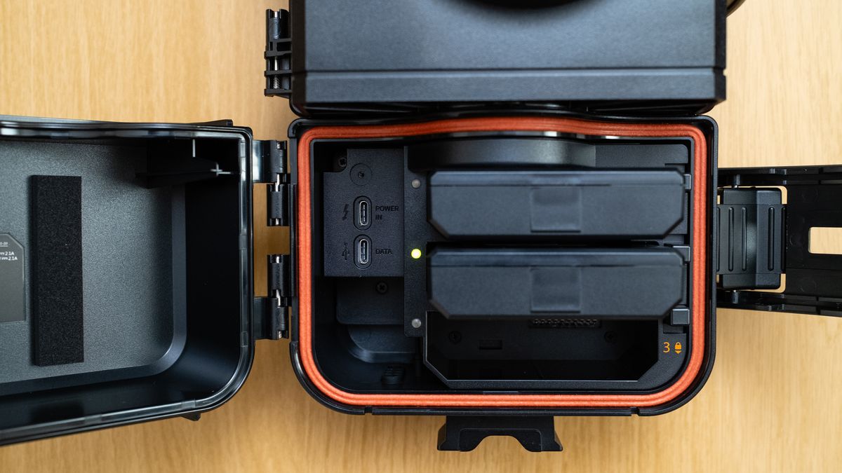Brinno BCC5000 Time Lapse Bundle with the battery compartment open