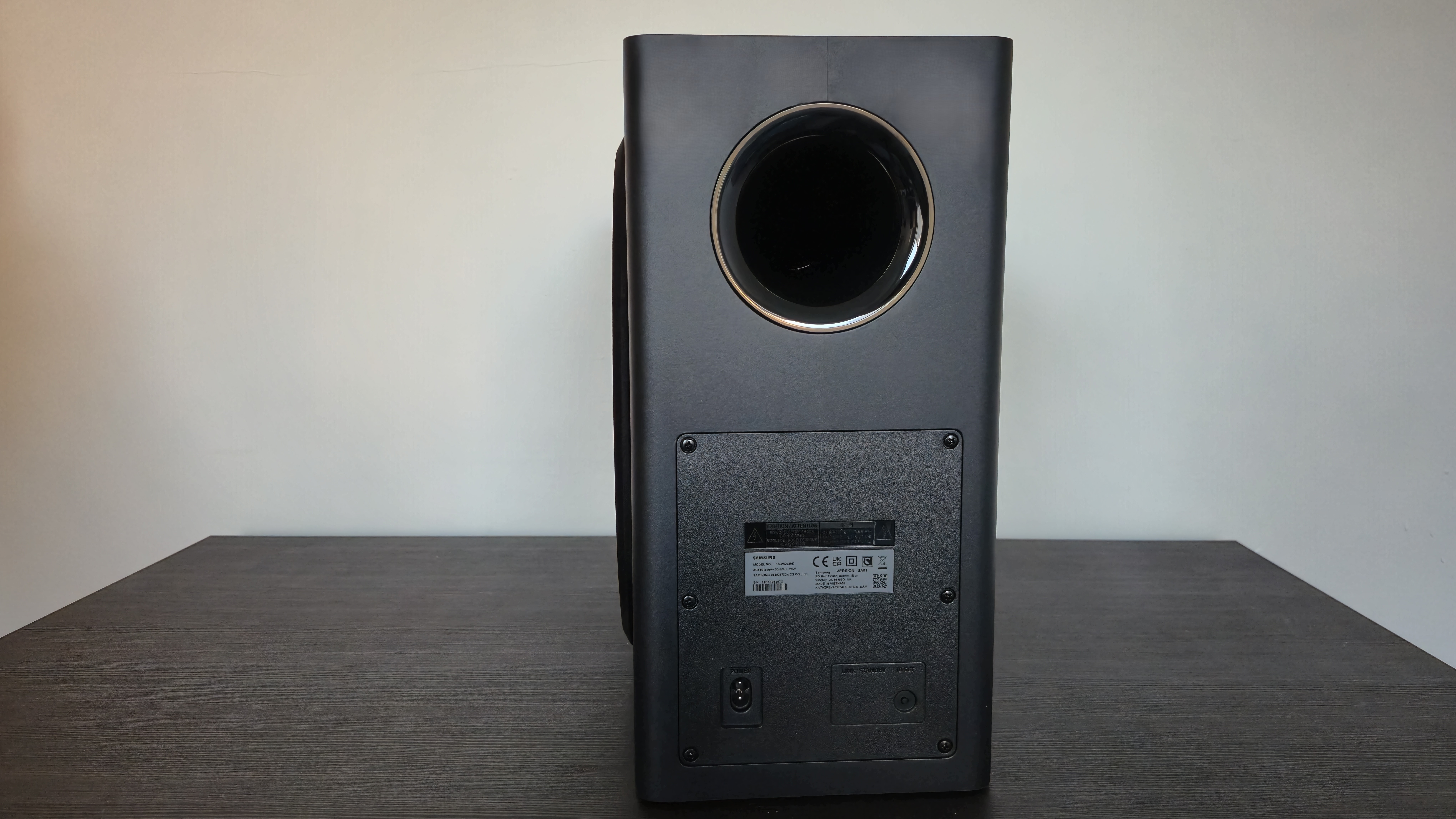 Reverse side of Samsung HW-Q800D subwoofer