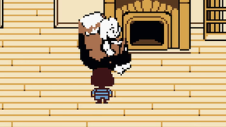 undertale gb screenshot showing toriel and frisk