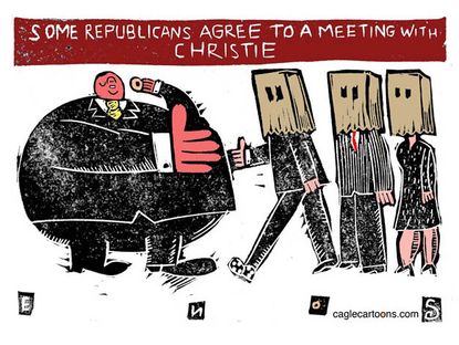 Political cartoon Christie GOP meeting