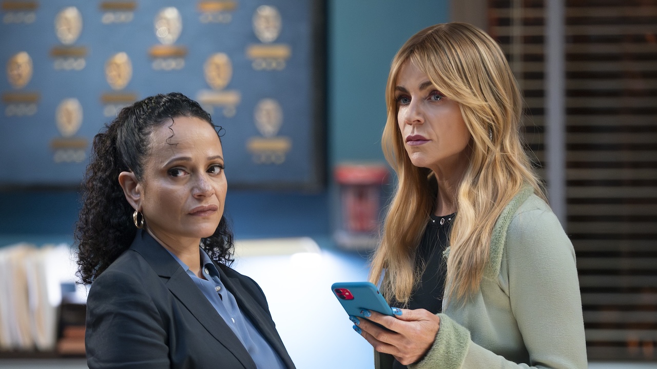 Soto and Morgan looking tense in LAPD office in High Potential Season 2