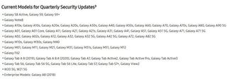 Samsung Quarterly Updates Schedule A82 5g