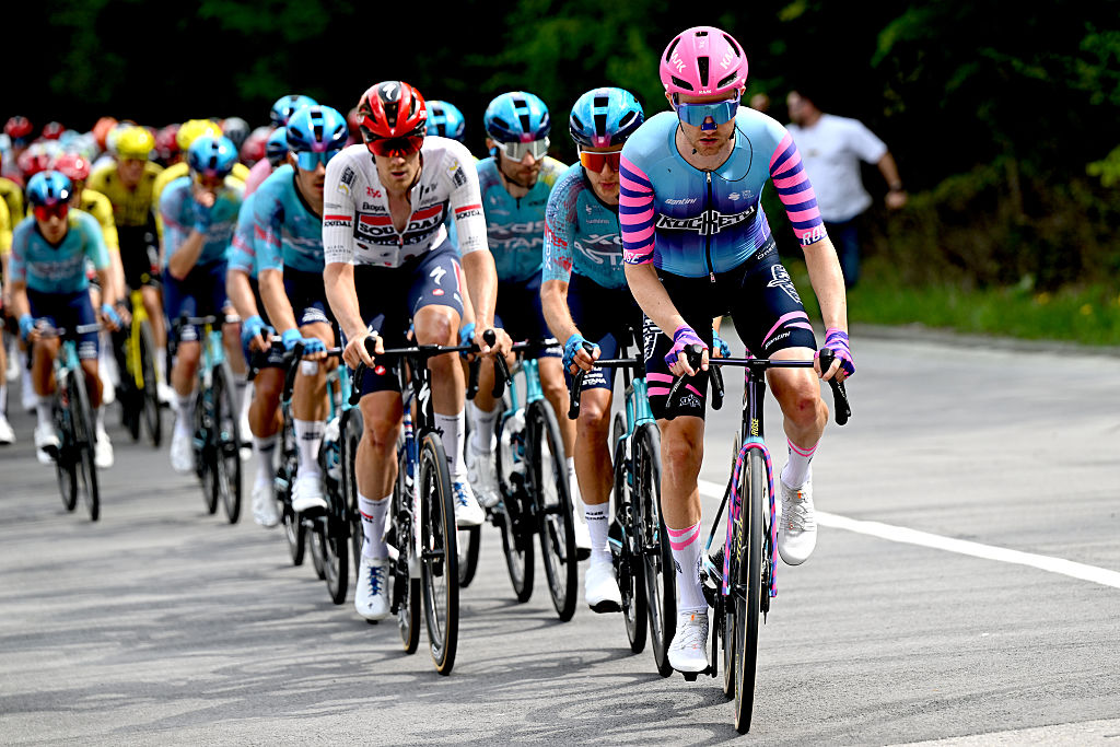 SOFIA, BULGARIA - MAY 10: Hartthijs de Vries of Netherlands and Team Unibet Rose Rockets competes during the 109th Giro d&amp;amp;apos;Italia 2026, Stage 3 a 175km stage from Plovdiv to Sofia / #UCIWT / on May 10, 2026 in Sofia, Bulgaria. (Photo by Dario Belingheri/Getty Images)