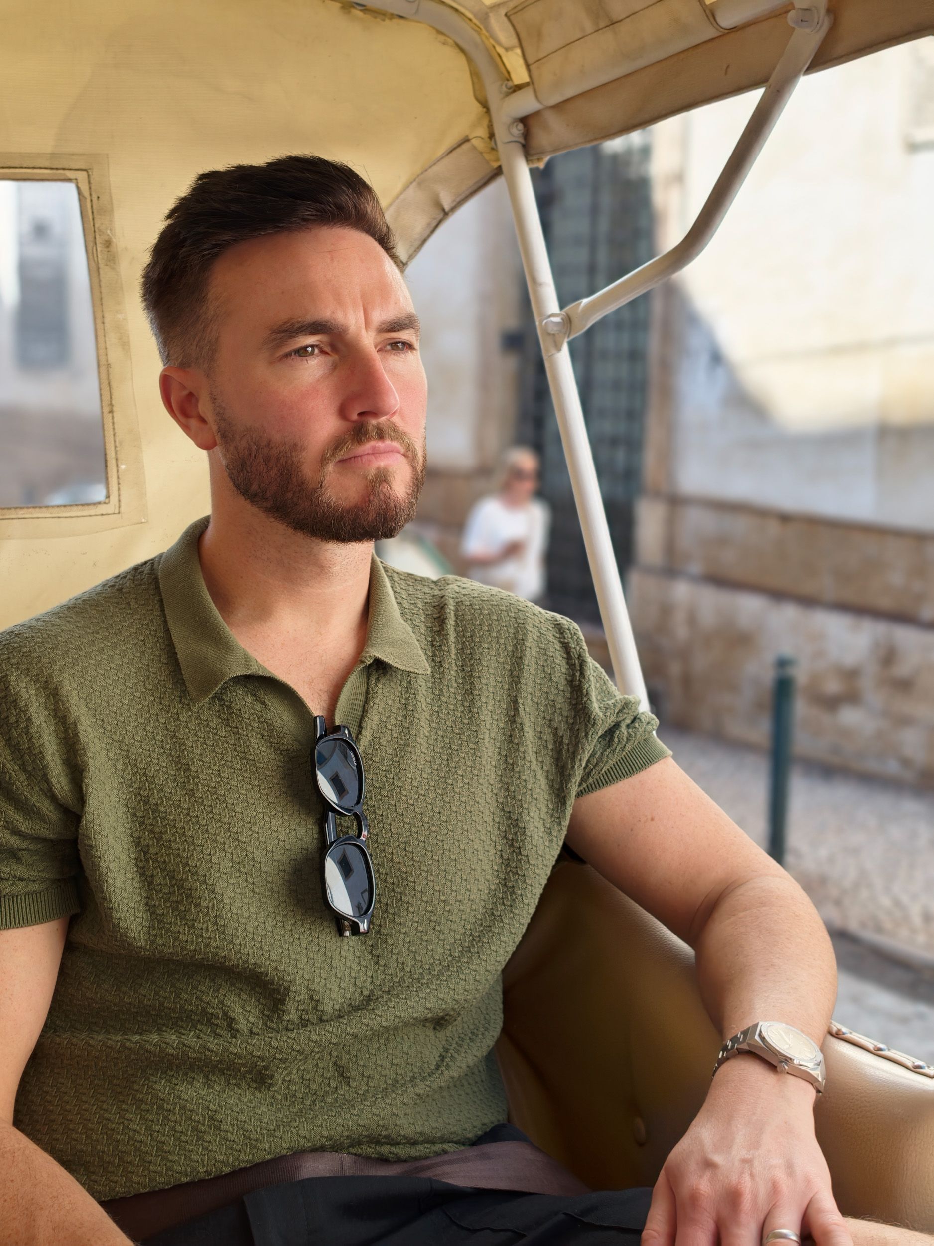  man in a tuktuk