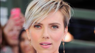 LOS ANGELES, CA - APRIL 12: Actress Scarlett Johansson arrives at the 2015 MTV Movie Awards at Nokia Theatre L.A. Live on April 12, 2015 in Los Angeles, California. (Photo by Jon Kopaloff/FilmMagic)