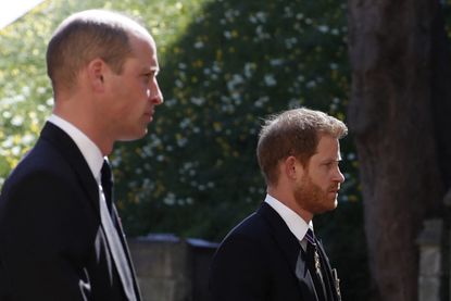 Prince Harry and Prince William at Prince Philip's funeral