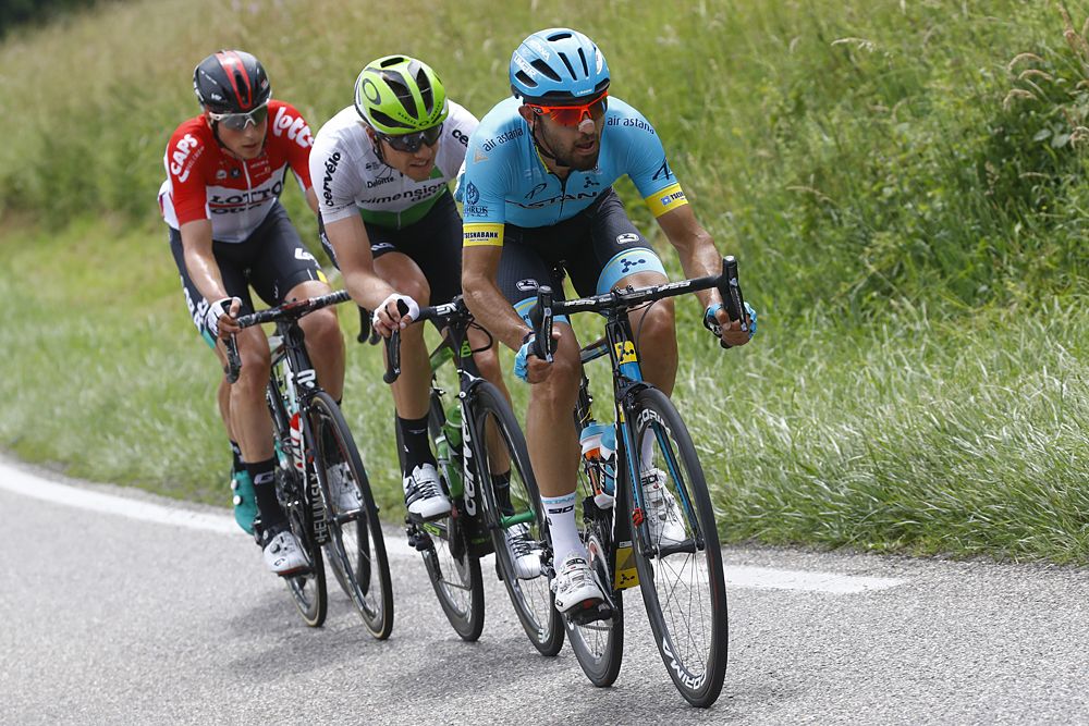 Dario Cataldo (Astana) leads the breakaway at stage 4 of Criterium du Dauphine