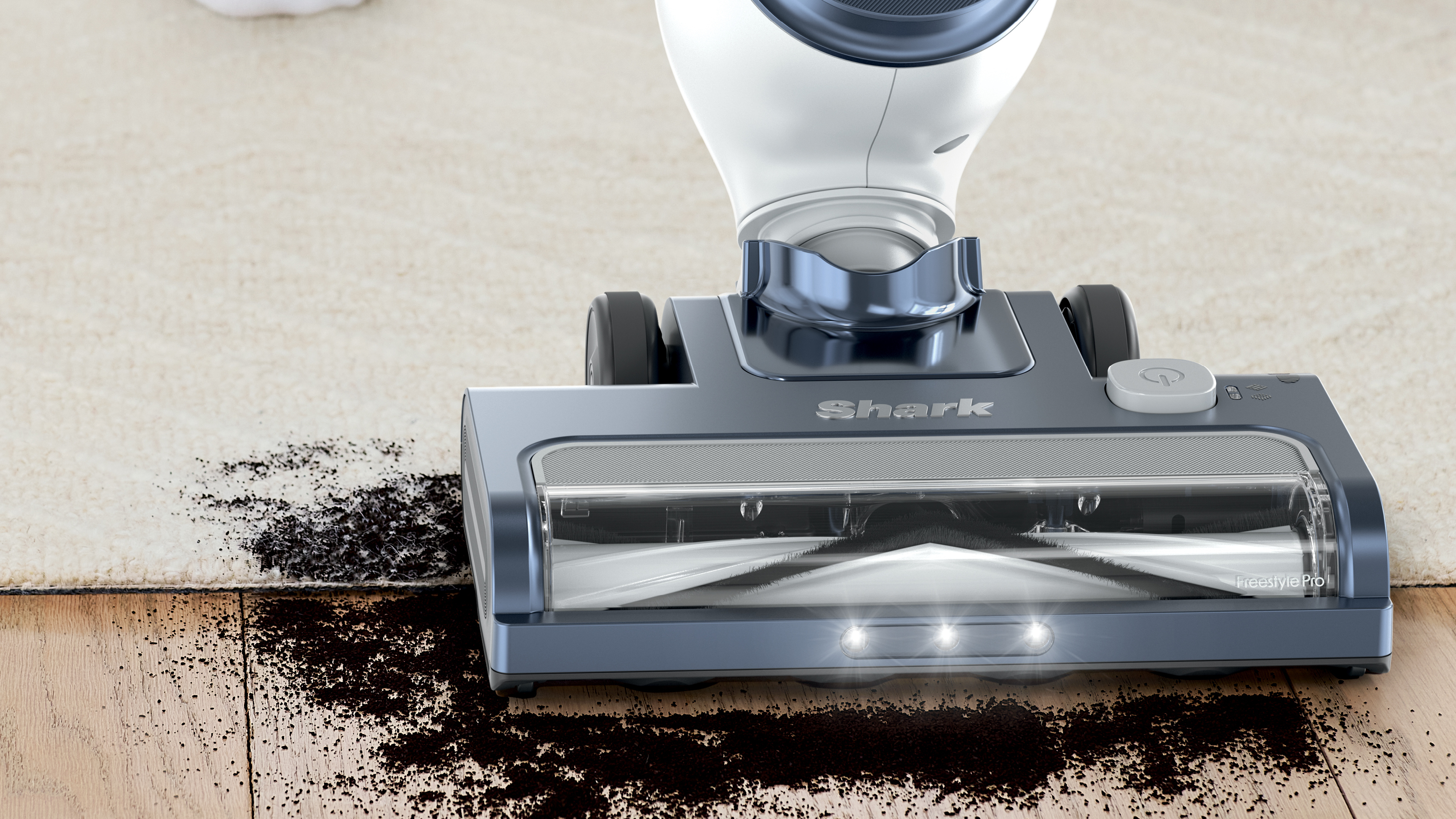 Shark Freestyle Max Cordless Upright Vacuum cleaning dirt