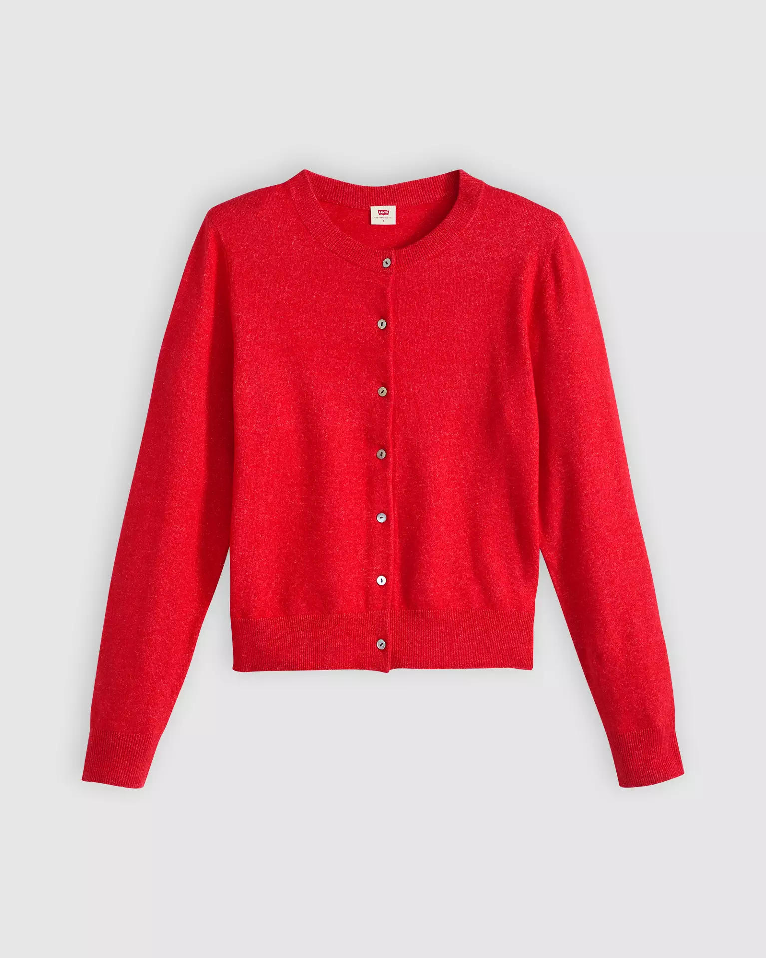 Levi&#039;s, Supersoft Crewneck Cardigan in True Red