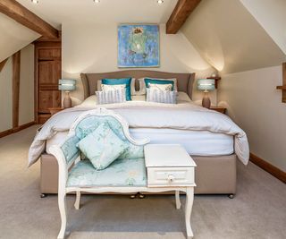 bedroom with sloping ceilings