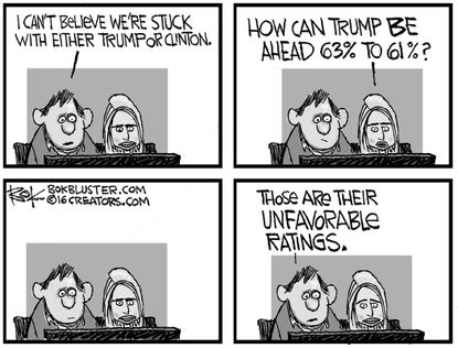 Political cartoon U.S. Donald Trump Hillary Clinton