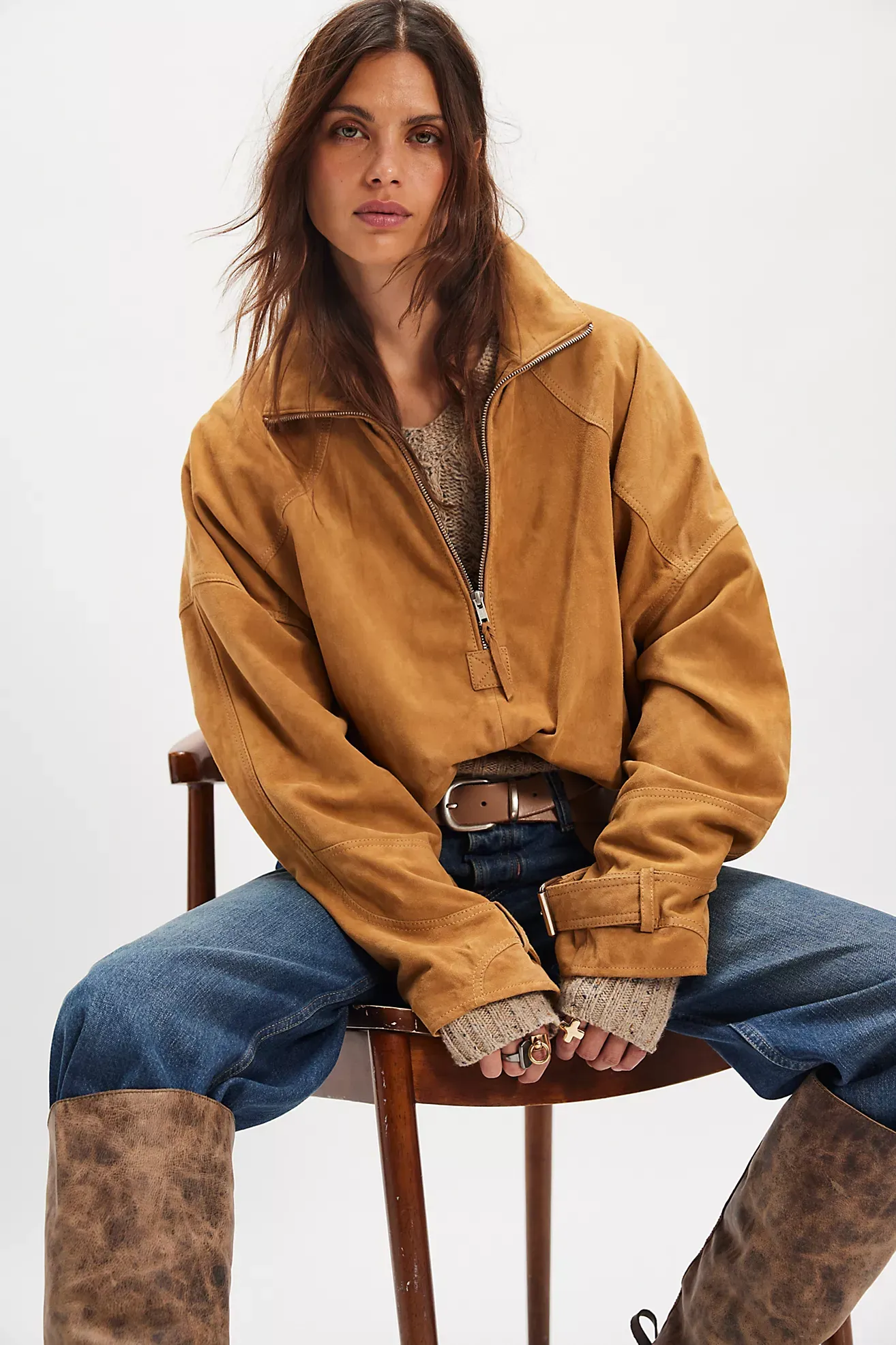 We the Free Sonny Suede Pullover
