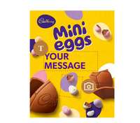 3. Cadbury personalised Mini Eggs 507g egg
RRP: £15 | Delivery: Next day delivery available
Cadbury and Mini Eggs are certainly classic when it comes to Easter so you really can't go wrong. Add a special message to the front and back of your Mini Eggs Easter egg box for a personal touch - plus you'll know exactly which egg belongs to which person. 
You can even add a photo of the lucky recipient and you can choose from other Cadbury's favourites too.