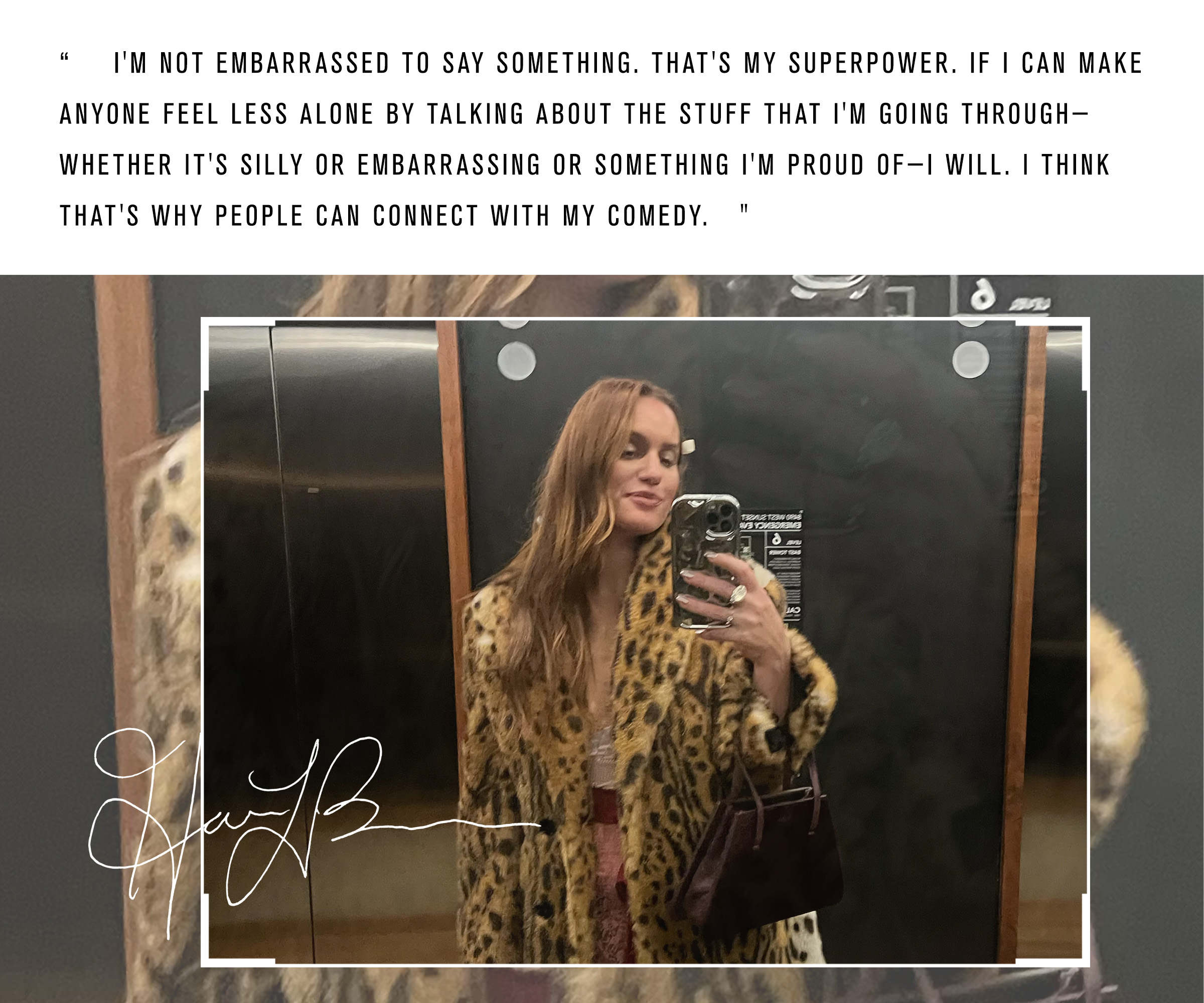 Hannah Berner taking a mirror selfie.