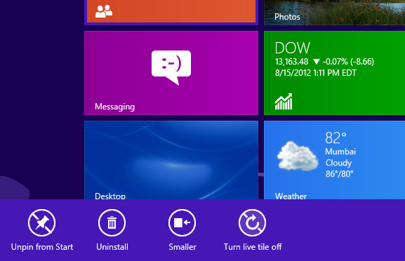 Turn Live Tiles on or Off