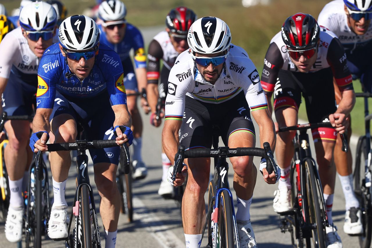 Milano Torino 2021 102nd Edition Magenta Torino Superga 190 km 06102021 Pieter Serry BEL Deceuninck QuickStep Julian Alaphilippe FRA Deceuninck QuickStep photo Luca BettiniBettiniPhoto2021